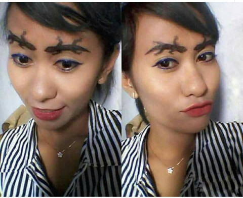 Foto Kocak Tren Alis Model Cicak